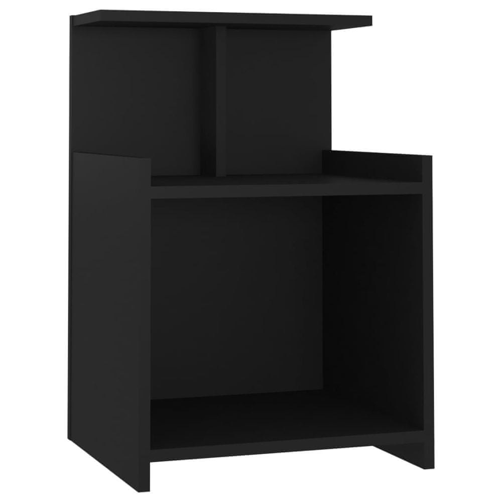 Vidaxl Nočný stolík čierny 40x35x60 cm drevotrieska